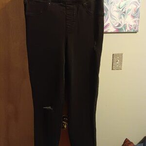 Spanx Distressed Jeggings Pants Size Medium Black
